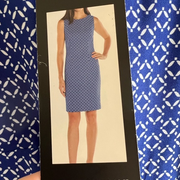 Mario Serrani Navy Patterned Midi Dress - Picture 4 of 4